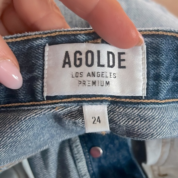 AGOLDE High Rise Button Fly Straight Leg Jeans Size 24 - Picture 2 of 6
